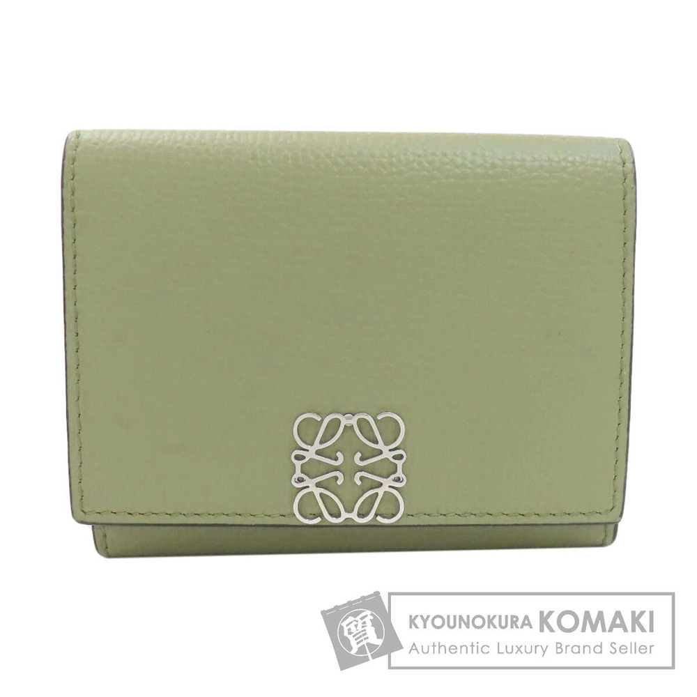 Loewe Anagram Trifold Wallet Bi fold coin purse Leather